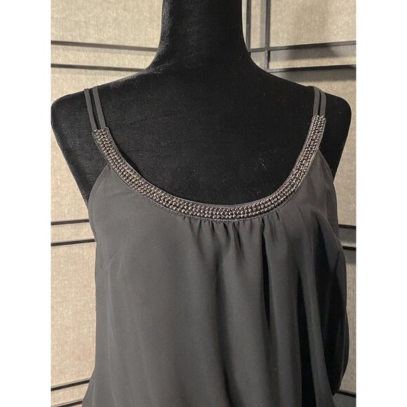 Guess Beaded Dressy Tank Beaded Size 3 Jet Black - Picture 2 of 13